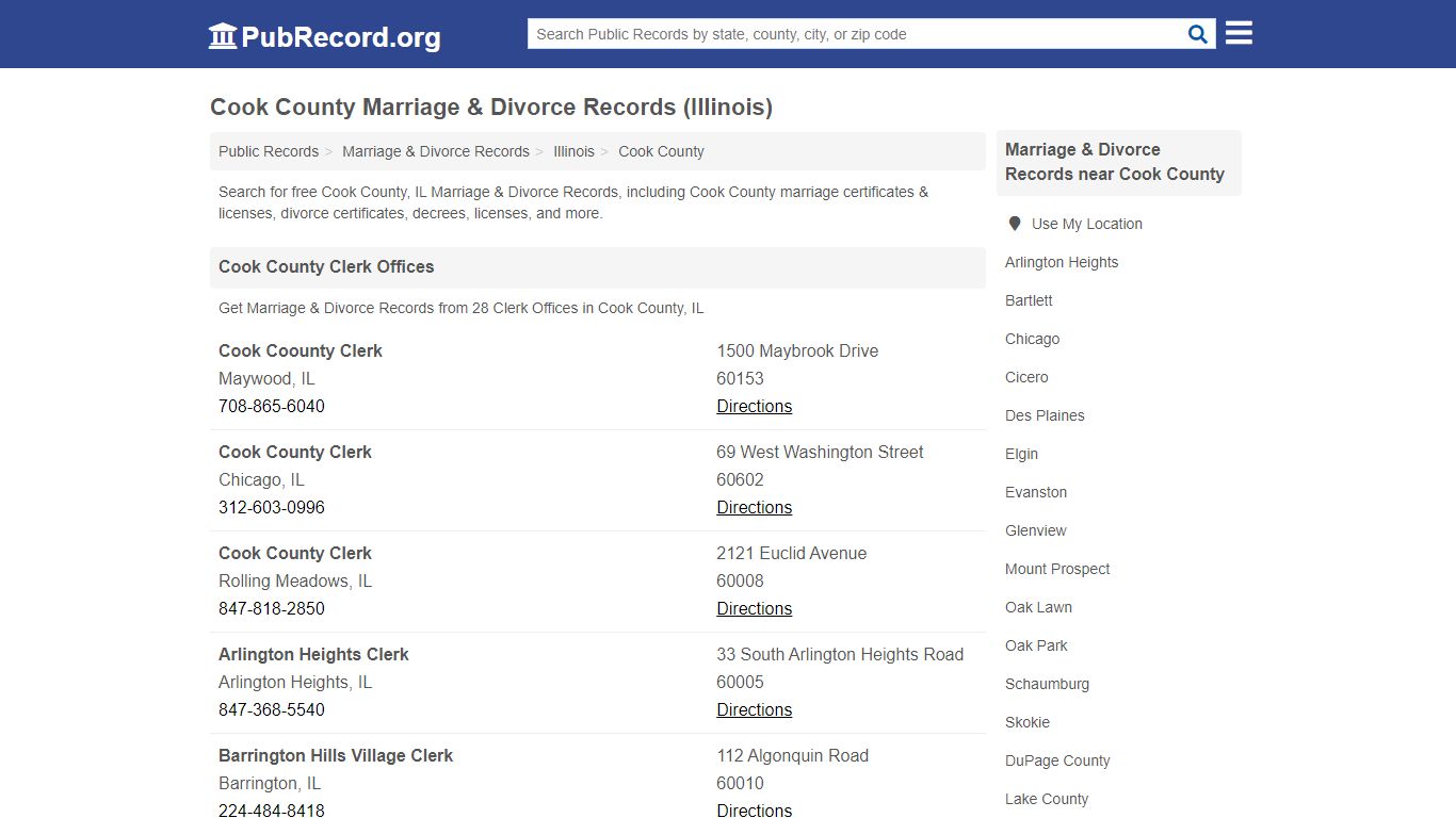 Free Cook County Marriage & Divorce Records (Illinois Marriage ...